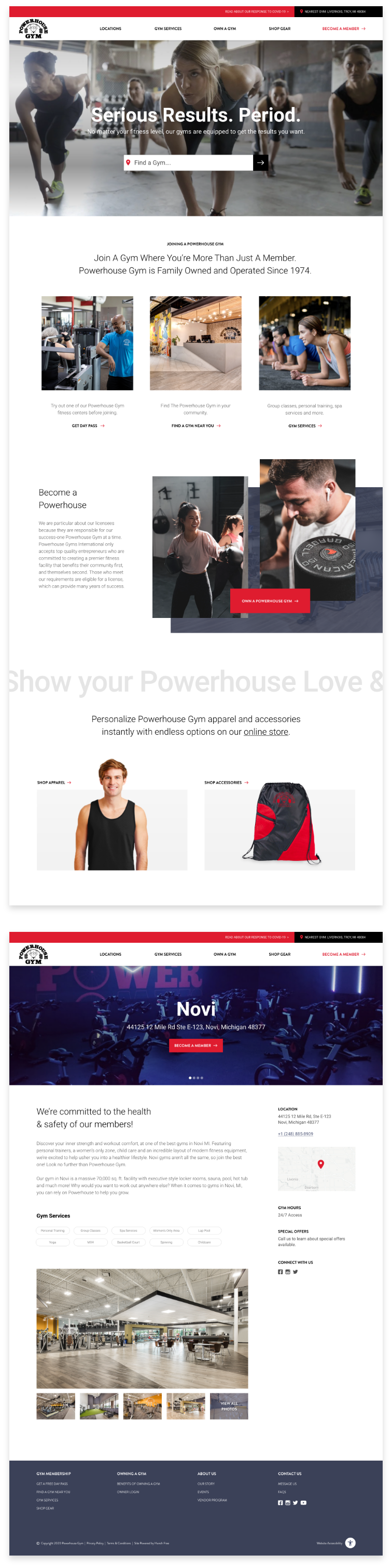 Powerhouse Gyms Website